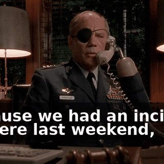 because we had an incident up here last weekend,