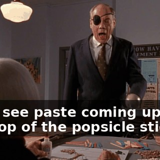 I can see paste coming up over the top of the popsicle stick!
