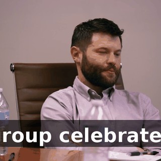 [group celebrates]