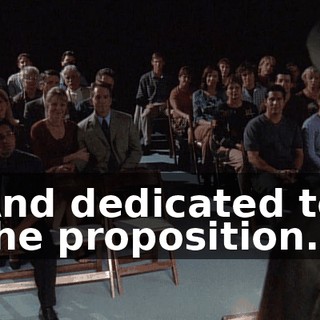♪ And dedicated to the proposition... ♪