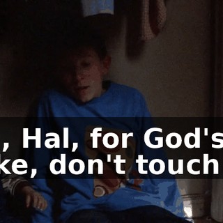 Oh, Hal, for God's sake, don't touch it!