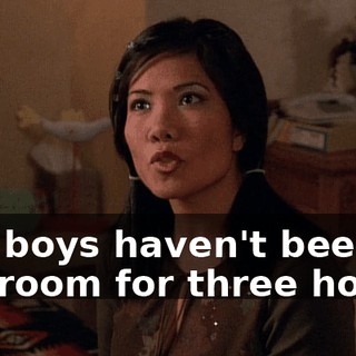 The boys haven't been in the room for three hours.