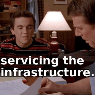 servicing the infrastructure.