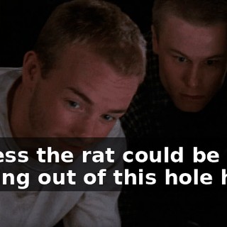 I guess the rat could be coming out of this hole here.
