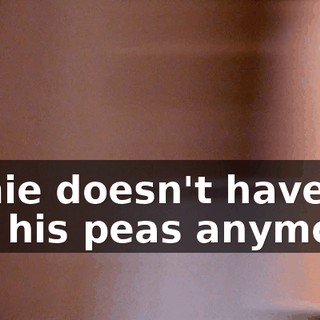 Jamie doesn't have to eat his peas anymore.