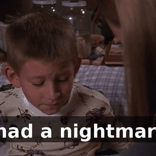 I had a nightmare.