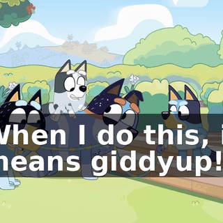 When I do this, it means giddyup!
