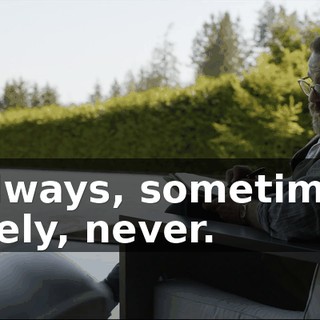 - Always, sometimes, rarely, never.