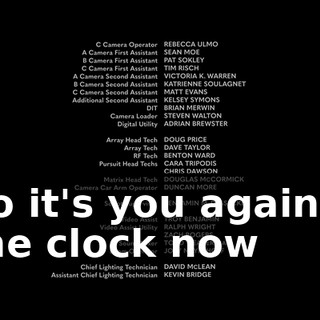 ♪ So it's you against the clock now ♪