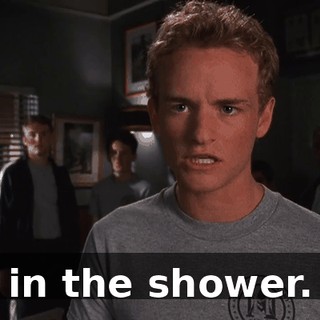 in the shower.
