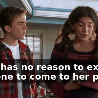who has no reason to expect anyone to come to her party.