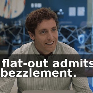 He flat-out admits to embezzlement.