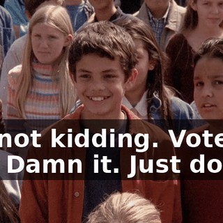 I'm not kidding. Vote for me. Damn it. Just do it!