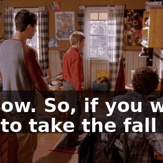 I know. So, if you want me to take the fall