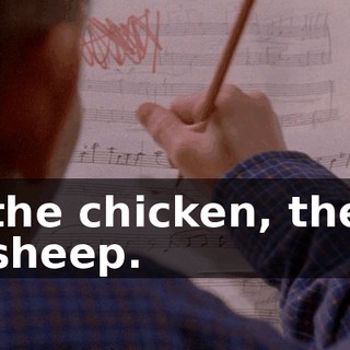 the chicken, the sheep.