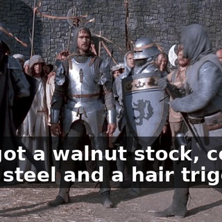 It's got a walnut stock, cobalt blue steel and a hair trigger.