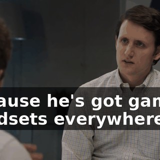 Because he's got gaming headsets everywhere.
