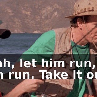 Yeah, let him run, let him run. Take it out.
