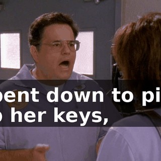 I bent down to pick up her keys,