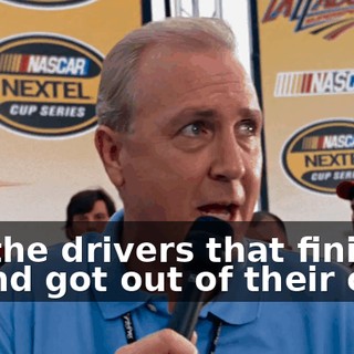 Because the drivers that finished first and second got out of their cars...