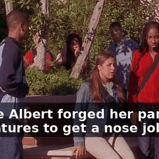 Leslie Albert forged her parents' signatures to get a nose job.