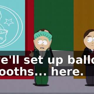 we'll set up ballot booths... here.