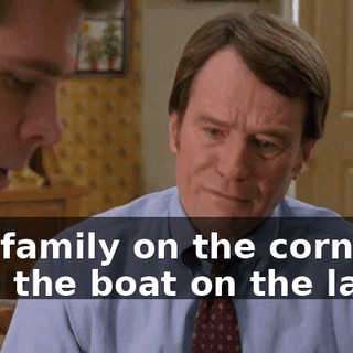 The family on the corner with the boat on the lawn?