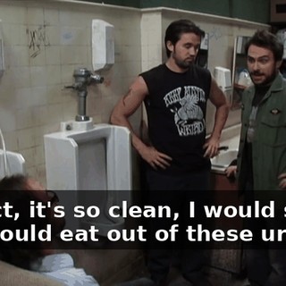 In fact, it's so clean, I would say you could eat out of these urinals.