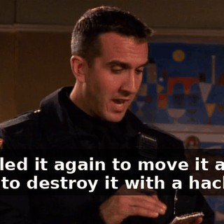 Handled it again to move it and tried to destroy it with a hacksaw.