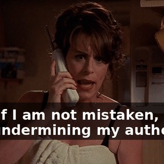 And if I am not mistaken, you are undermining my authority!