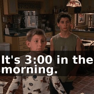 It's 3:00 in the morning.