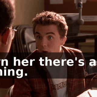 warn her there's a car coming.