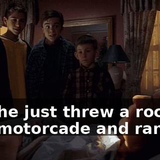No, he just threw a rock at the motorcade and ran off.