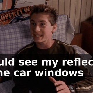 I could see my reflection in the car windows