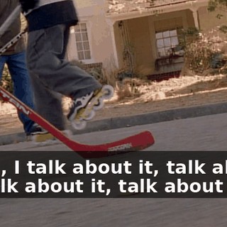 ♪ Well, I talk about it, talk about it Talk about it, talk about it... ♪