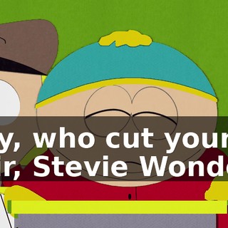 Hey, who cut your hair, Stevie Wonder?