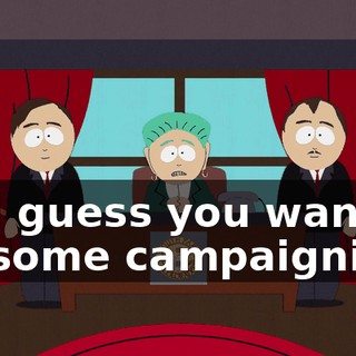 So I guess you want to do some campaigning.