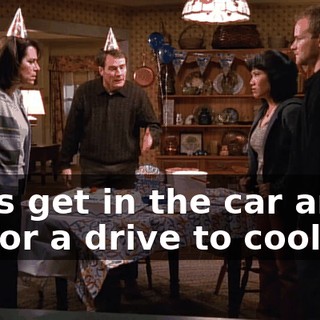 Let's get in the car and go for a drive to cool off.