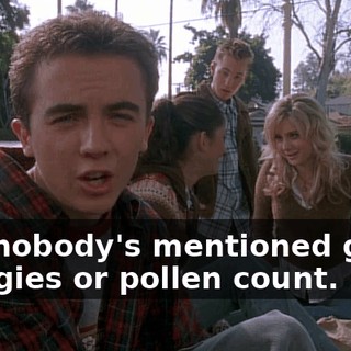 and nobody's mentioned grass allergies or pollen count.