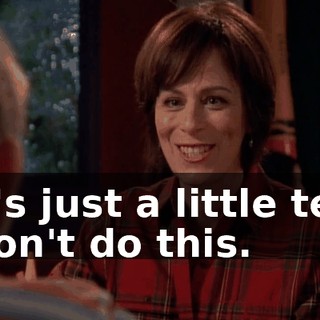 - It's just a little test. - Don't do this.