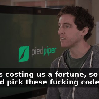 that is costing us a fortune, so hurry up and pick these fucking coders,