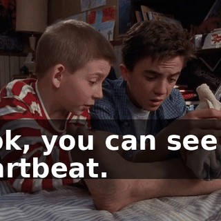 Look, you can see his heartbeat.