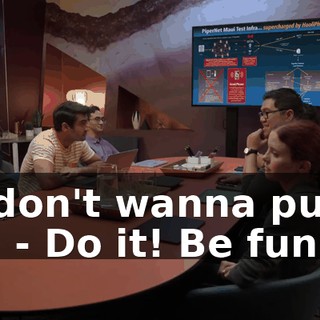 - I don't wanna put it on. - Do it! Be fun!