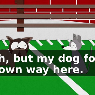 Yeah, but my dog found his own way here.
