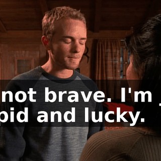 I'm not brave. I'm just stupid and lucky.