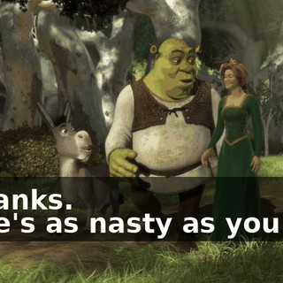 - Thanks. - She's as nasty as you are.