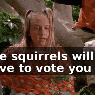 The squirrels will have to vote you in,