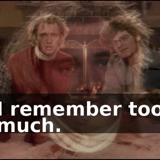 I remember too much.