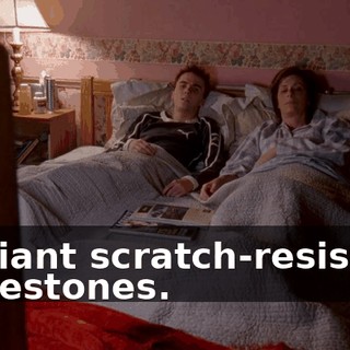 brilliant scratch-resistant rhinestones.