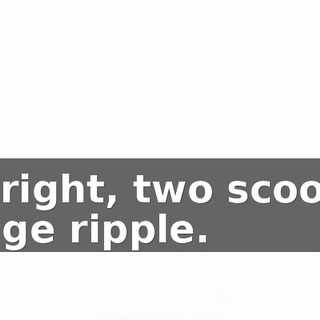 All right, two scoops, fudge ripple.